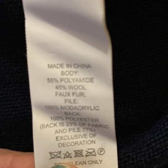 Kate spade New York Broome Stree wool blend Owl novelty sweater with faux fur - Picture 6 of 6